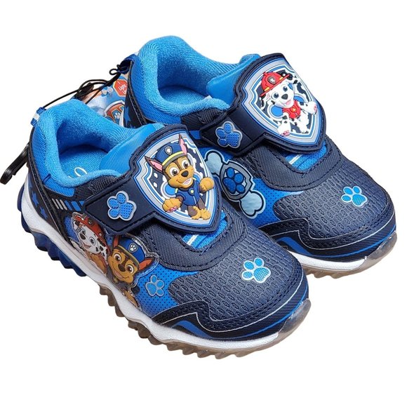 Paw Patrol Light Up Sneakers, Size 7, Blue, New - Picture 2 of 9